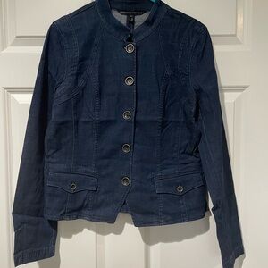 White House Black Market Dark Blue Jean Jacket